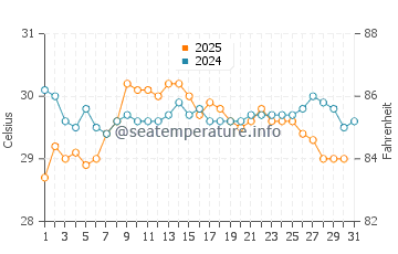 Neta water temp chart in August