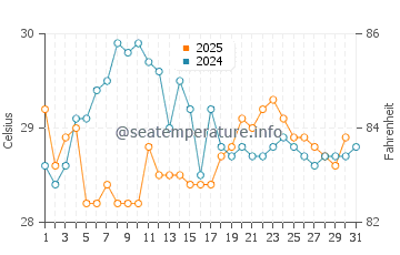 Temperatura vode u Ninh Van Bay u kolovozu