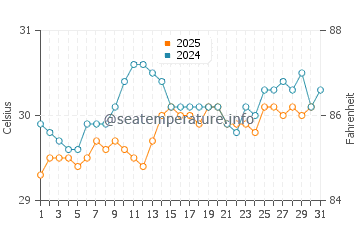 Wassertemperatur Rota im August