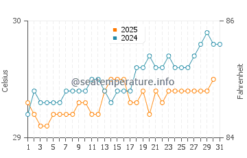 Temperature dell'acqua a Ocean Park Beach ad agosto