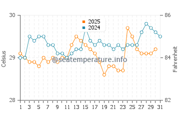 Temperature dell'acqua a Playa Blanca ad agosto