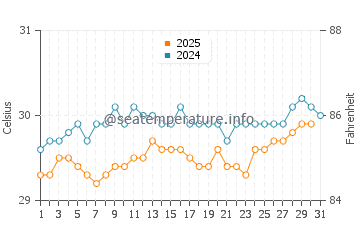 Temperature dell'acqua a La Playa ad agosto