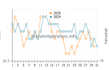 Wassertemperatur Recife im August