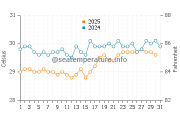 Temperature dell'acqua a Port Elizabeth ad agosto