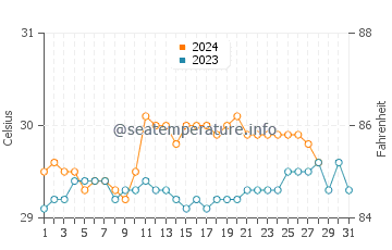 Temperatura vode u San Ricardo u kolovozu
