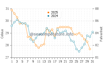 Savannah water temp chart in August