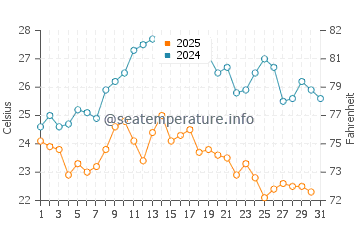 Wassertemperatur Selce im August