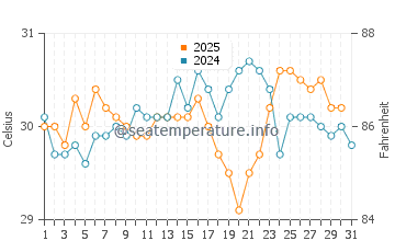 Steventon water temp chart in August