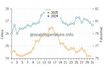 Wassertemperatur Vis im August