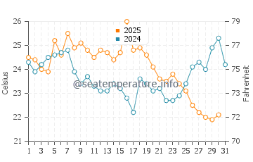 Wassertemperatur Whiting im August