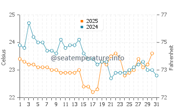 Temperature dell'acqua a Winneba ad agosto