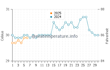 Wassertemperatur Arecibo im September