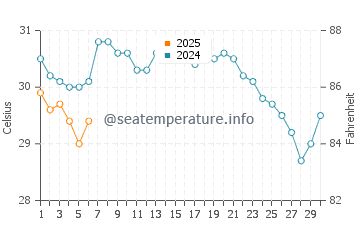 Bay Pines water temp chart in September