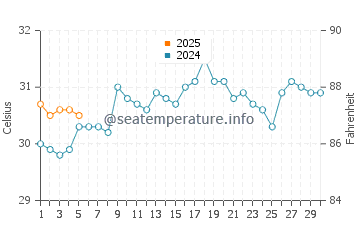 Temperature dell'acqua a Bucerías a settembre