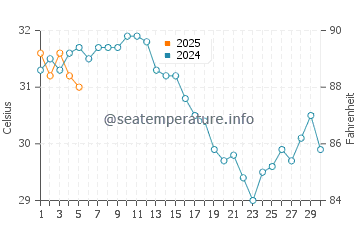 Caborca water temp chart in September
