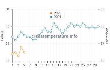 Temperature dell'acqua a Cayo Sal a settembre