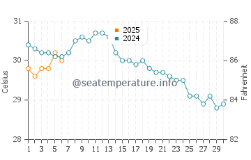 Elphinstone Reef water temp chart in September