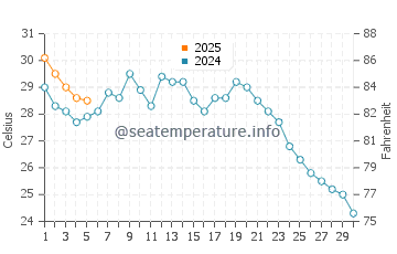 Ichikawa water temp chart in September