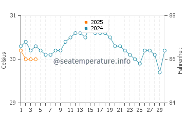 Wassertemperatur Kingston im September