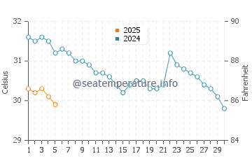Temperature dell'acqua a La Saladita a settembre