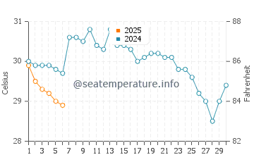 Oldsmar water temp chart in September