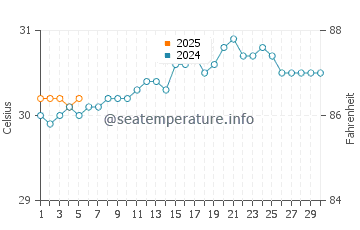 Temperature dell'acqua a Rincon a settembre