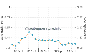 Acklins wave height and direction