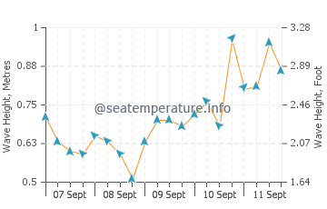 Balneario Orense wave height and direction