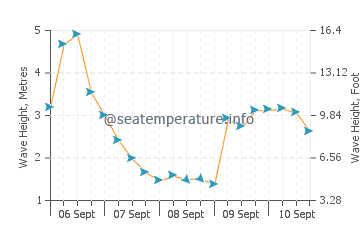 Bluff wave height and direction