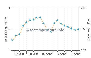 Caldas da Rainha wave height and direction