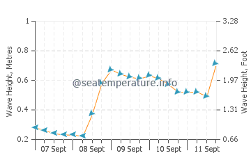 Cinnamon Beach wave height and direction
