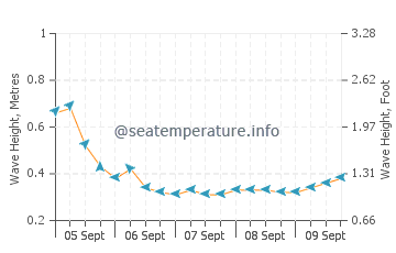 Current Island wave height and direction