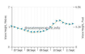 First Beach wave height and direction