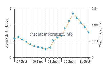 Hyams Beach wave height and direction