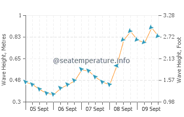 Indian Beach wave height and direction