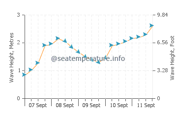 Lacanau Ocean wave height and direction