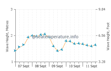 Praia da Vagueira wave height and direction