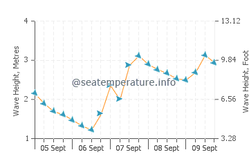 Praia de Morouzos wave height and direction