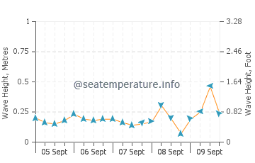 Shell Island wave height and direction