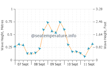 Shorewood wave height and direction