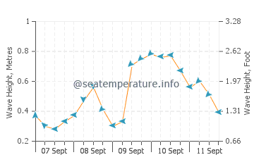 Thumpertown Beach wave height and direction