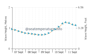 Bay City wave height and direction