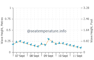 Upham Beach wave height and direction