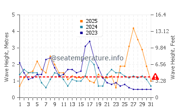 Waves height in A Pobra do Caraminal in January