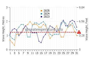 Waves height in Agutaya in January
