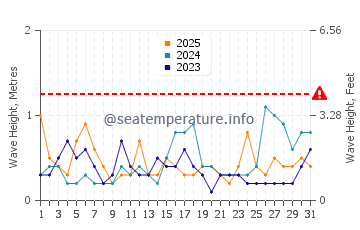 Waves height in Al Lith in January