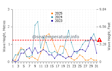 Waves height in Alapli in January