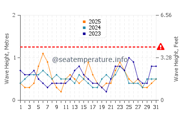 Waves height in Alibag in January
