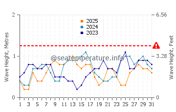 Waves height in Alibug in January