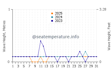 Waves height in Alicia in January